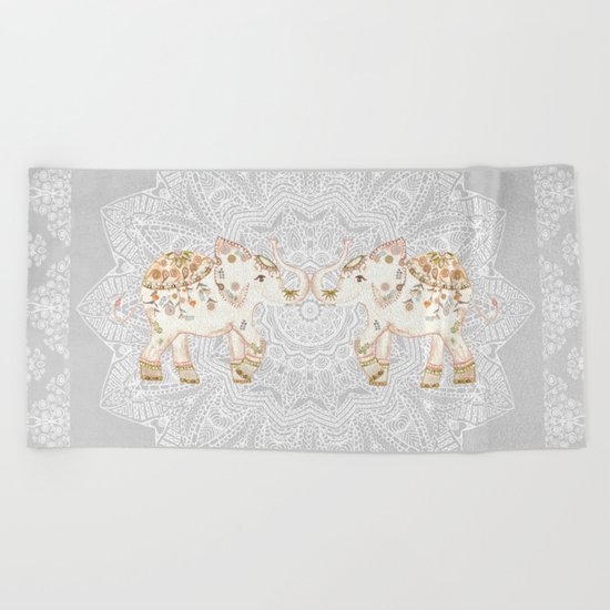 ALHAMBRA ELEPHANT GREY by Monika Strigel Beach Towel