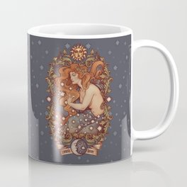 COSMIC LOVER color version Coffee Mug | Space, Medusadollmaker, Music, Painting, Illustration, Curated, Witch, Florence, Vintage, Artnouveau 