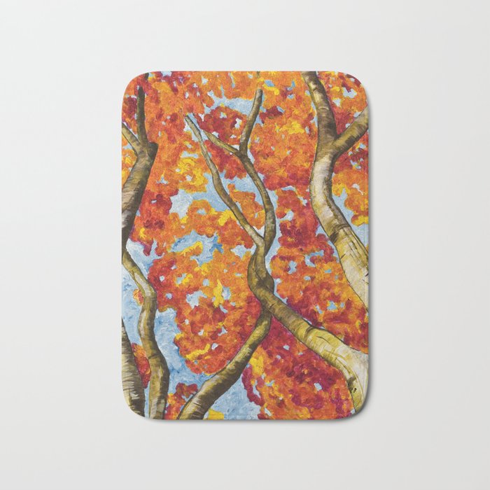 Entwined in Fall Fire Bath Mat