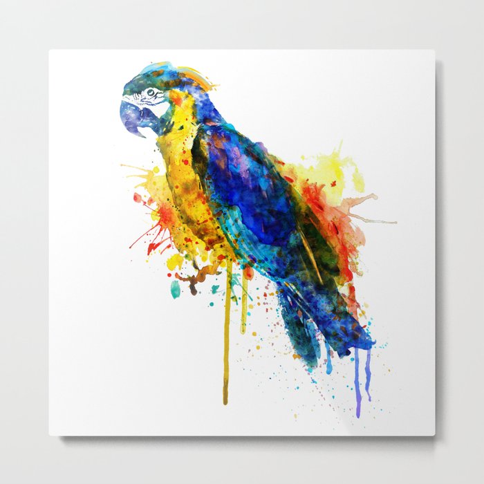 Parrot Watercolor Metal Print