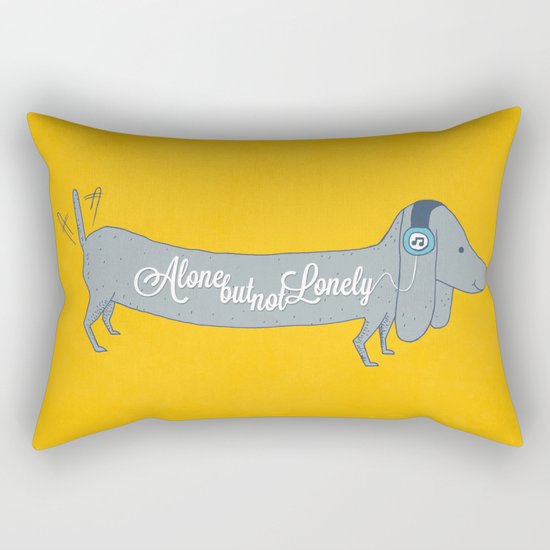 Alone but not Lonely Rectangular Pillow
