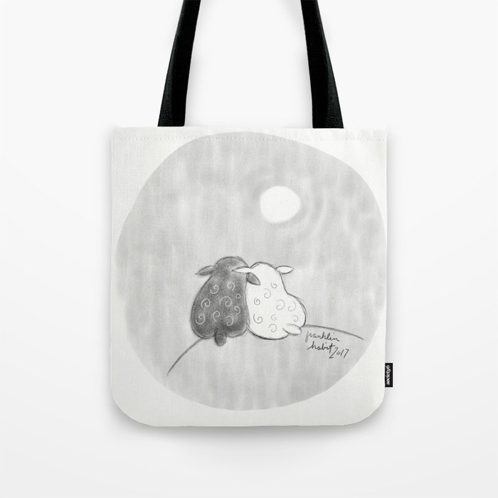 Two Sheep on a Hill Tote Bag