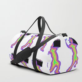 1980s Neon Silhouette with a Boombox Duffle Bag