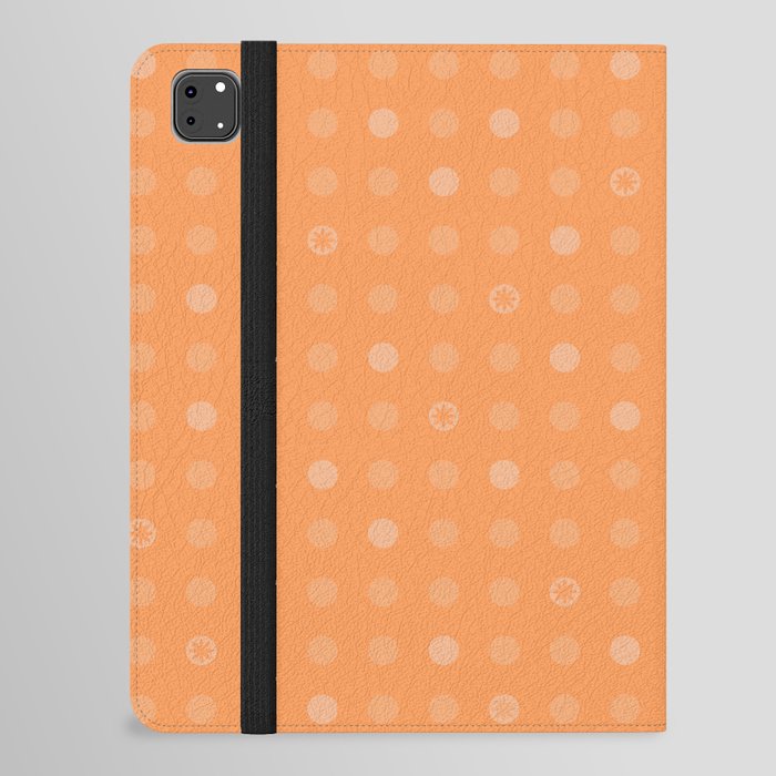 Orange Mid Mod Flower Polka Dots iPad Folio Case