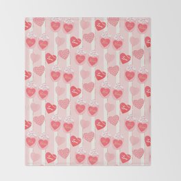 Valentine's Day Mugs Pattern Throw Blanket