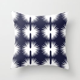Leaf Head White and Navy Throw Pillow