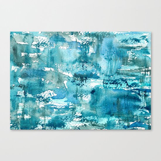 Turquoise blue passion || watercolor Canvas Print