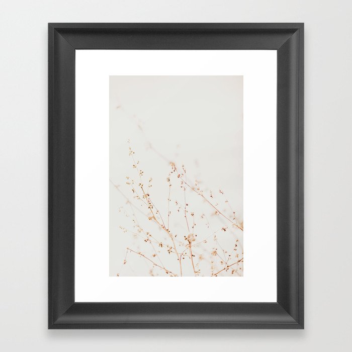 Wild Flowers Photography - Grass Print - Neutral Tones - Delicate Nature photo by Ingrid Beddoes Framed Art Print