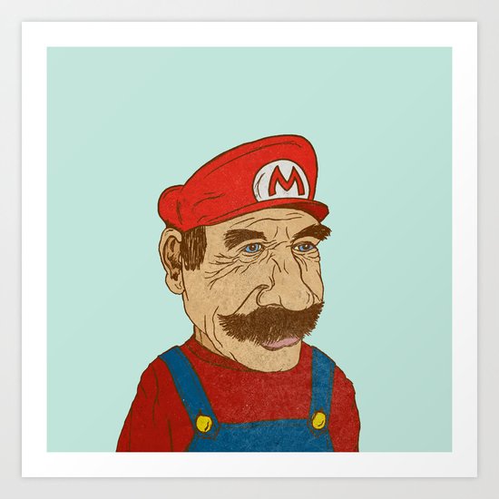 Mario Before He Eats a Mushroom Art Print