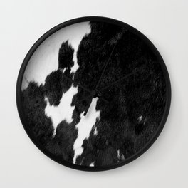 Black and White Faux Animal Fur (xii 2021) Wall Clock