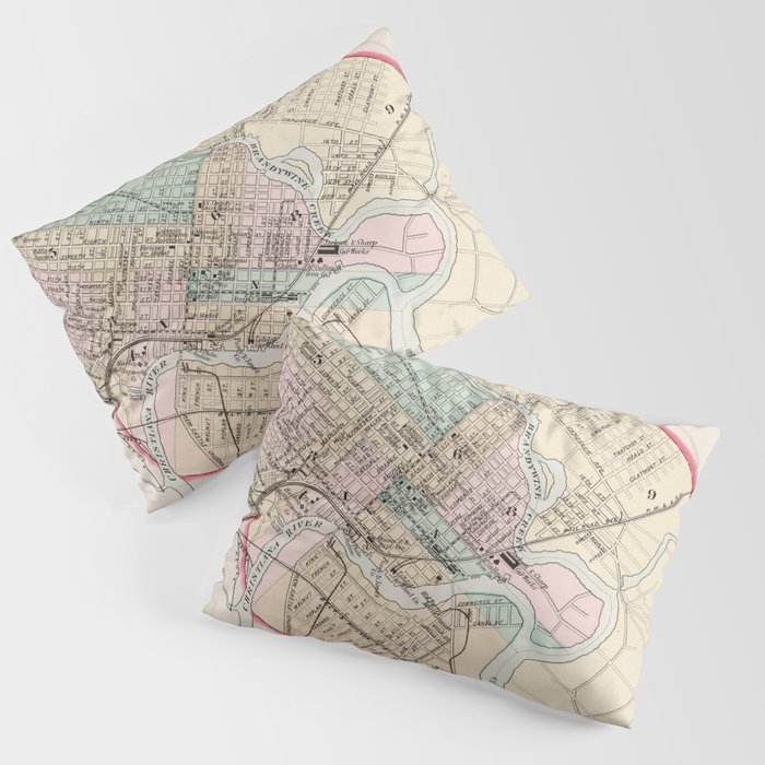 Vintage Map of Wilmington Delaware (1884) Pillow Sham