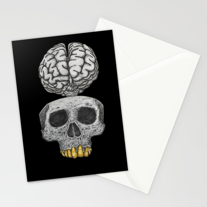 Losing My Mind Black Background Stationery Cards By C4 X Society6