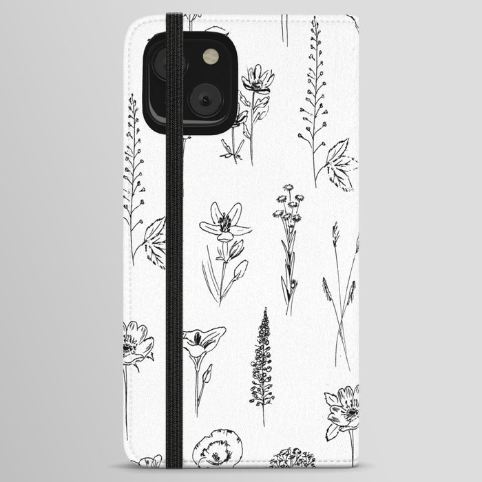 Patagonian wildflowers white iPhone Wallet Case