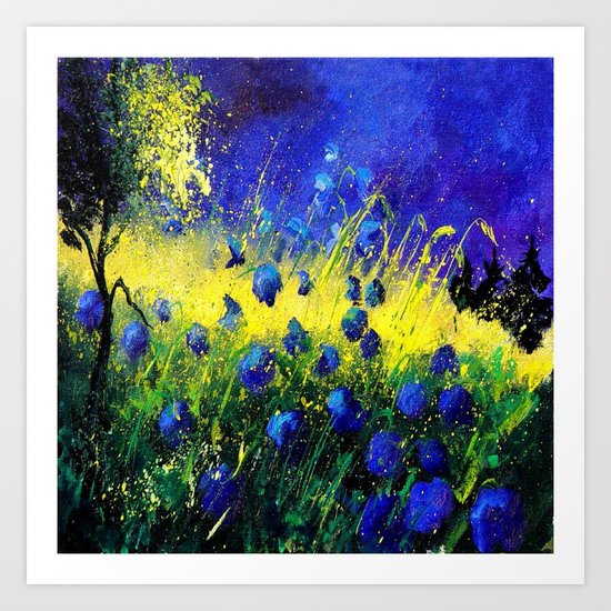 Blue poppies Art Print