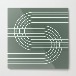 Geometric Lines in Forest Green Metal Print | Line, Modernsimple, Lines, Contemporary, Pastel, Intersecting, Geometric, Aesthetic, Sophisticated, Curve 