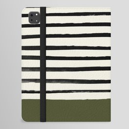 Olive Green x Stripes iPad Folio Case