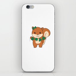 Squirrel With Shamrocks Cute Animals For Luck iPhone Skin