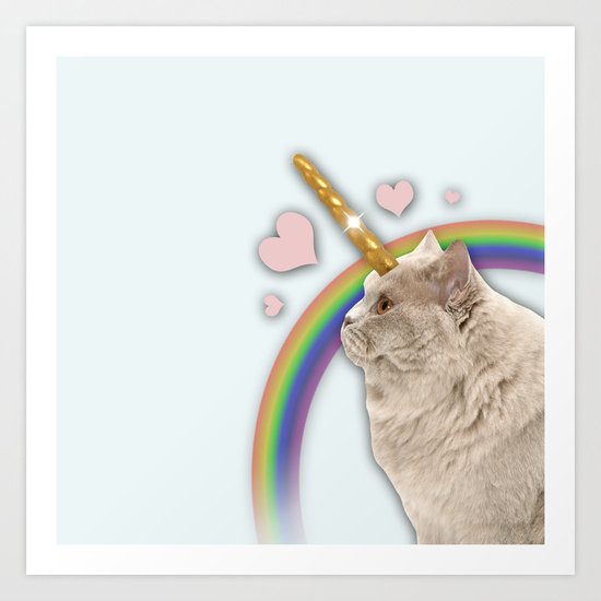 CAT UNICORN Art Print