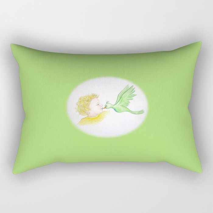 Kiss a Bird Rectangular Pillow