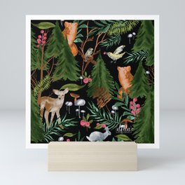 Winter Forest Animals Mini Art Print