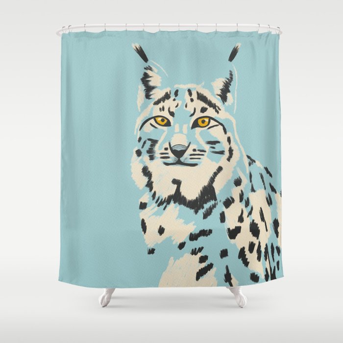Big Cat Series - Lynx Blue Shower Curtain