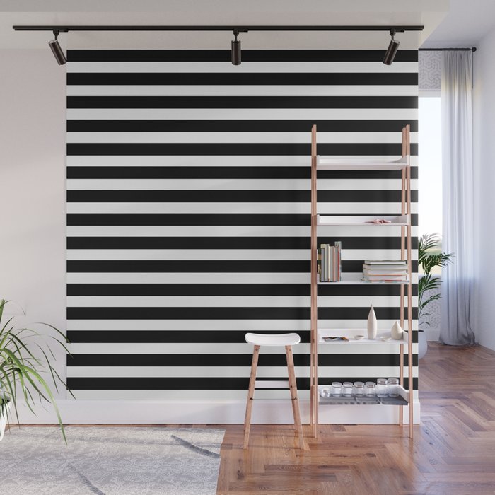 Stripes - Black + White Wall Mural