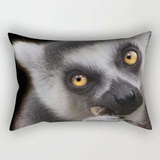 Lemur eating Rectangular Pillow