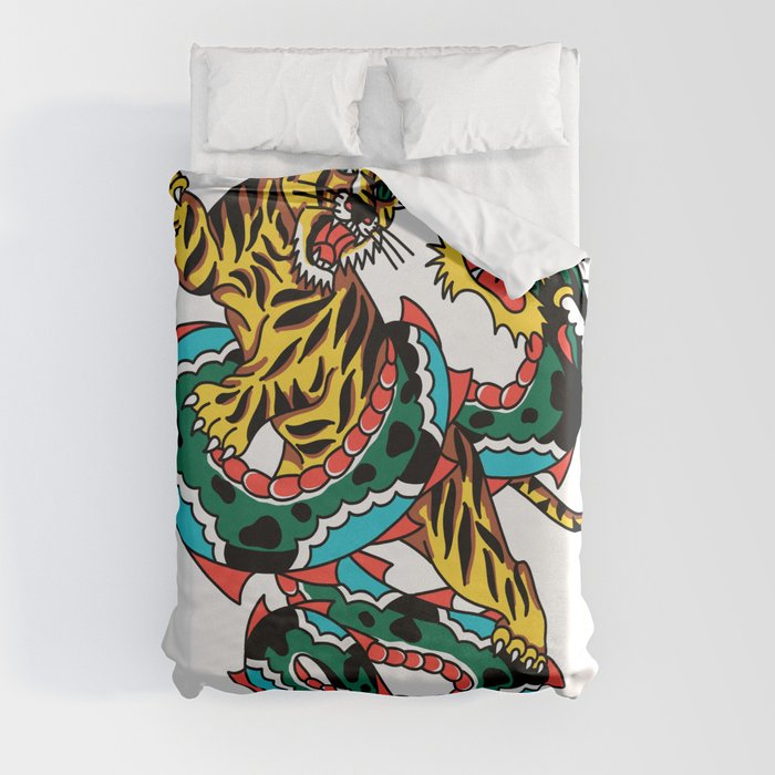 Tiger vs dragon Duvet Cover