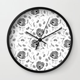 Cell Organelles - Black and White Wall Clock