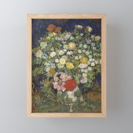 Bouquet of Flowers in a Vase - Still Life, Van Gogh Framed Mini Art Print