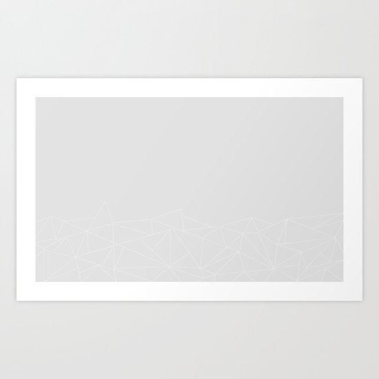 Geometric (White and grey) Art Print