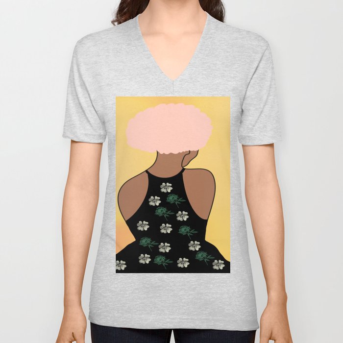 Woman At The Meadow 05 V Neck T Shirt