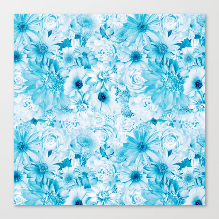 manganese blue hue floral bouquet aesthetic array Canvas Print