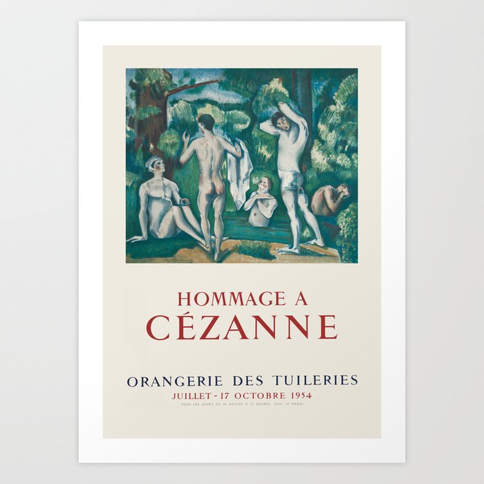 Paul Cezanne - Exhibition poster for Orangerie des Tuileries, France, 1954 Art Print