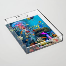 Electric Jellyfish at a Reef Acrylic Tray