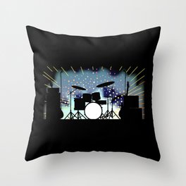 Bright Rock Band Stage Throw Pillow