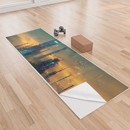 Postcards from the Future - Nameless Metropolis Yoga Towel