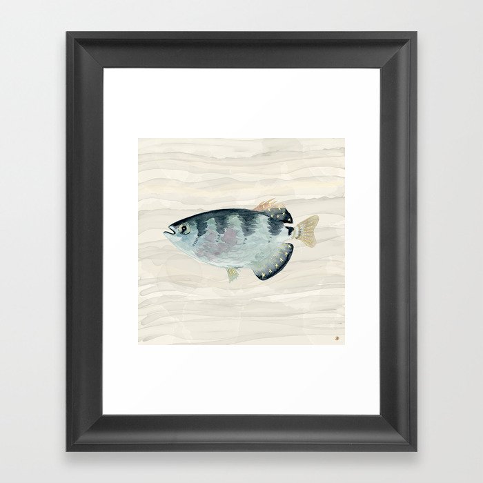 Patriot Fish Swimming in Troubled Waters Framed Art Print