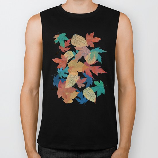 Colorful fall leaves Biker Tank