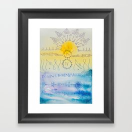 Light Language - Water Earth, Codes of the Ocean; Codes of the Sun Framed Art Print