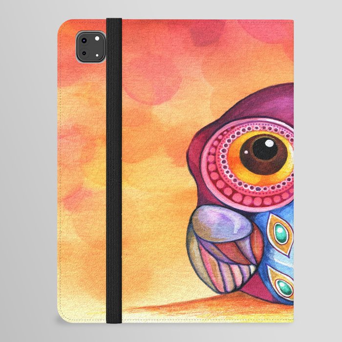 Owl's First Fall Leaf iPad Folio Case