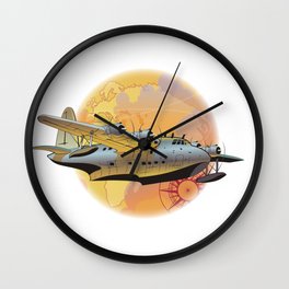 Cartoon retro airplane Wall Clock