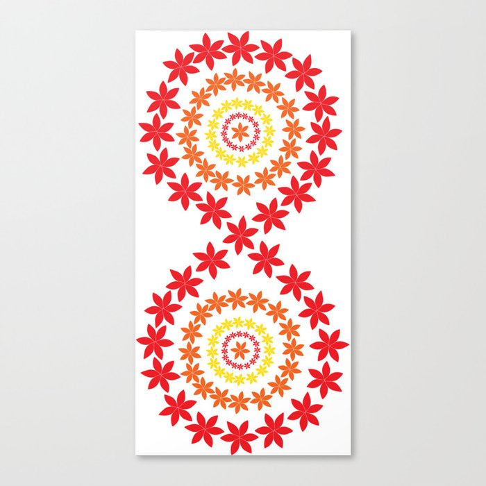 Warm Colors Infinity Flowers Canvas Print