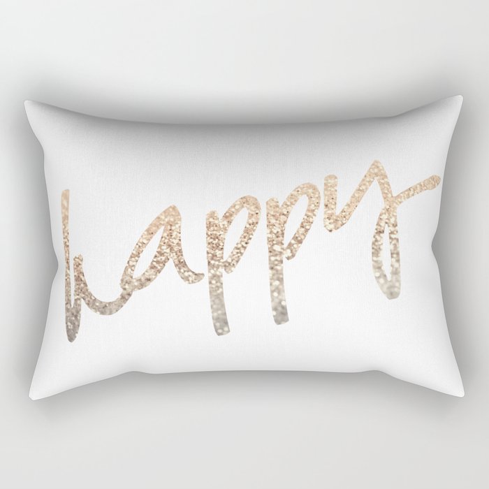 GOLD HAPPY Rectangular Pillow