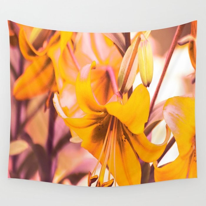 Yellow Lilies In The Garden #decor #society6 #buyart Wall Tapestry