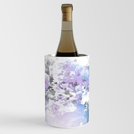 Watercolor Floral Lavender Teal Gray Wine Chiller