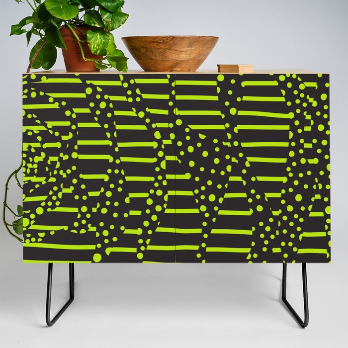 Spots and Stripes 2 - Lime Green Credenza