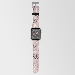 Butterflies in Retro Pink Apple Watch Band