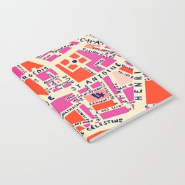 paris map pink Notebook