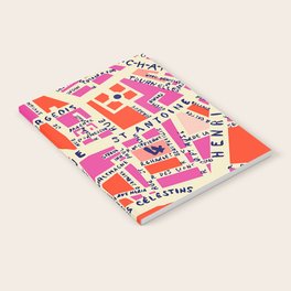 paris map pink Notebook